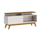 Rack Bancada 1 Gaveta com Nicho 146cm Amy Off White/Freijó G29 - Gran Belo