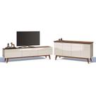 Rack Bancada 2.2 e Buffet 1.6 Classic Off White Freijó Touch - Imcal