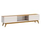 Rack Bancada 2 Gavetas 180cm Amy Off White/Nature G29 - Gran Belo