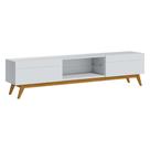 Rack Bancada 2 Gavetas 218cm Amy Branco Acetinado G29 - Gran Belo