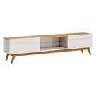 Rack Bancada 2 Gavetas 218cm Amy Off White/Nature G29 - Gran Belo