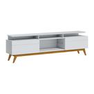 Rack Bancada 2 Gavetas com Nicho 180cm Amy Branco Acetinado G29 - Gran Belo