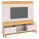 Rack Bancada 2 Gavetas Com Nicho E Painel Para Tv Classic 1.8 Off White Nature - Imcal