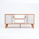 Rack Bancada 2 Portas Veneza 115cm Cinamomo/Off White - SSX Multicoisas