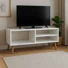 Rack Bancada 90cm Retrô Pés Ajustáveis Para Sala TV Compacto