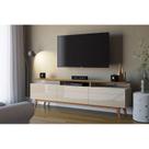 Rack Bancada Ambiente Classic 3 Gavetas com Nicho 2.2 Off White Freijó Touch - Imcal