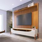 Rack Bancada Ambiente Studio Com Painel Para Loft Off White Nature - Imcal