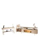 Rack Bancada Ária com Aparador Vivant Champanhe Off White - HB Móveis
