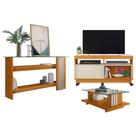 Rack Bancada Artur Com Aparador E Mesa De Centro Frizz Cinamomo Off White - Madetec Rack Bancada Artur Com Aparador E Mesa De Centro Frizz Cinamomo Off White - Madetec