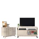 Rack Bancada Artur com Aparador para Sala Buffet Monza Calacata Off White - Madetec