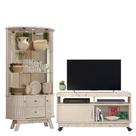 Rack Bancada Artur com Cristaleira Moss Calacata Off White - Madetec