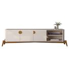 Rack Bancada Buriti 1.8 TV Até 70 Pol. Pés de Madeira Maciça