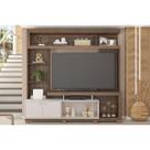 Rack Bancada c/ Painel p/ TV até 70 Pol Formosa Nicho e Pés 210x207cm Nogueira San Remo/Off White - Caemmun Rack Bancada c/ Painel p/ TV até 70 Pol Formosa Nicho e Pés 210x207cm Nogueira San Remo/Off White - Caemmun