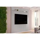 Rack Bancada c/ Painel p/ TV até 85 Pol Pratic Ripado 1 Prateleira 250x240cm Bali - DJ Móveis