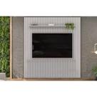 Rack Bancada c/ Painel p/ TV até 85 Pol Pratic Ripado 1 Prateleira 275x240cm Bali - DJ Móveis