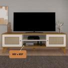 Rack Bancada Charlotte Para Tv 75 Carvalho Off White Rack Bancada Charlotte Para Tv 75 Carvalho Off White