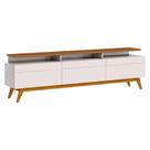 Rack Bancada Classic 3 Gavetas com Nicho 1.8 Off White Freijó Touch - Imcal