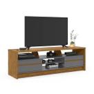Rack Bancada com 2 Portas Palazzio - Freijó/Cinza - EJ MÓVEIS