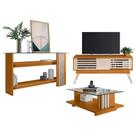 Rack Bancada Com Aparador E Mesa De Centro Frizz 1.5 Cinamomo Off White - Madetec