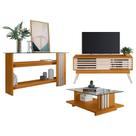 Rack Bancada com Aparador e Mesa de Centro Frizz 1.5 Cinamomo Off White Madetec