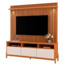 Rack Bancada Com Painel 1 Porta 2 Gavetas Para Tv De Até 75 Viron Jequitibá Ripado 3d-off White