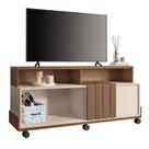 Rack Bancada de TV 50 Pol 136cm Analu H01 Castanho/Off White - Mpozenato Rack Bancada de TV 50 Pol 136cm Analu H01 Castanho/Off White - Mpozenato