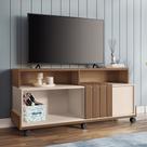 Rack Bancada de TV 50 Pol 136cm Graci Castanho/Off White - HB Móveis Rack Bancada de TV 50 Pol 136cm Graci Castanho/Off White - HB Móveis