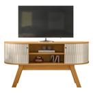 Rack Bancada de TV 55 Pol 136cm Alana Z10 Off/Cinamomo - Mpozenato Rack Bancada de TV 55 Pol 136cm Alana Z10 Off/Cinamomo - Mpozenato