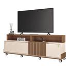 Rack Bancada de TV 70 Pol 180cm Analu H01 Castanho/Off White - Mpozenato Rack Bancada de TV 70 Pol 180cm Analu H01 Castanho/Off White - Mpozenato