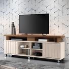 Rack Bancada de TV 70 Pol 180cm Briz Castanho/Off White - HB Móveis Rack Bancada de TV 70 Pol 180cm Briz Castanho/Off White - HB Móveis