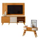 Rack Bancada e Painel para TV Cronos com Aparador Estoril Cinamomo Off White Madetec