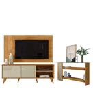 Rack Bancada E Painel Para TV Cronos com Aparador Frizz Cumaru Opala - Madetec