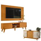 Rack Bancada E Painel Para TV Duna Cinamomo com Aparador para Sala Buffet Mônaco Cinamomo Off White - Madetec