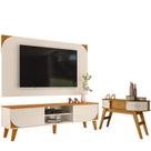 Rack Bancada E Painel Para TV Duna com Aparador Estoril Cinamomo Off White - Madetec