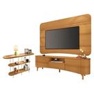 Rack Bancada Elara E Painel Armony Cinamomo Com Aparador Infinity Cinamomo - Hb Móveis