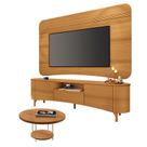 Rack Bancada Elara e Painel Armony Cinamomo com Mesa de Centro Sky Cinamomo - HB Móveis