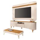 Rack Bancada Elara e Painel Armony com Mesa de Centro Cadenza Off White Cinamomo - HB Móveis