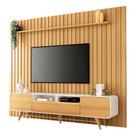 Rack Bancada Época com Painel Ripado You 2.7 Cinamomo Off White - HB Móveis Rack Bancada Época com Painel Ripado You 2.7 Cinamomo Off White - HB Móveis