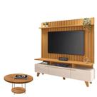 Rack Bancada Essenza e Painel Link 2.0 com Mesa de Centro Sky Off White Cinamomo HB Móveis