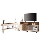 Rack Bancada Graci 1.3 com Aparador Vivant Castanho Off White HB Móveis