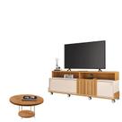 Rack Bancada Graci 1.8 com Mesa de Centro Sky Cinamomo Off White HB Móveis
