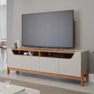 Rack Bancada Moema 100% MDF 4 Portas e 2 Prateleiras Design Moderno - Off White