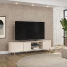 Rack Bancada Para Sala Ambiente Ariana Off White Dj Móveis