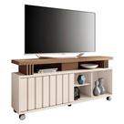 Rack Bancada Para Sala Rivera Off White Castanho Hb Móveis Rack Bancada Para Sala Rivera Off White Castanho Hb Móveis