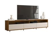 Rack Bancada para TV Aspen 2.2 Madeiro Canela com Off White - MoveisAqui Rack Bancada para TV Aspen 2.2 Madeiro Canela com Off White - MoveisAqui