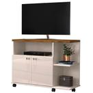 Rack Bancada Para Tv De Até 40 2 Portas E Rodízios Boalis Off White/jequitiba Rack Bancada Para Tv De Até 40 2 Portas E Rodízios Boalis Off White/jequitiba
