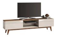 Rack Bancada para TV de Até 75 Polegadas Sala de Estar Classic 2 Gavetas 2.20 Imcal - Offwhite/Freijó