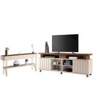 Rack Bancada Rivera 1.8 Com Aparador Vivant Off White Castanho - Hb Móveis