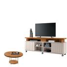 Rack Bancada Rivera 1.8 Com Mesa De Centro Sky Cinamomo Off White - Hb Móveis