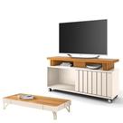 Rack Bancada Rivera Com Mesa De Centro Cadenza Off White Cinamomo Hb Móveis